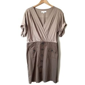 LOFT Dresses - Loft Ann Taylor Tan Khaki Short Sleeve Dress LOFT Dresses - Loft Ann Taylor Tan Khaki Short Sleeve Dress
